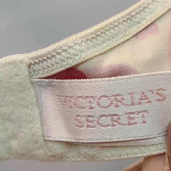 Vintage Victorias Secret Bra 34C Red Pink Hearts Unlined Underwire - Picture 5 of 8